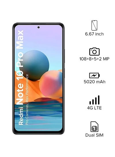 Redmi Note 10 Pro Max Dual Sim Dark Night 6GB RAM 128GB 4G LTE Price In