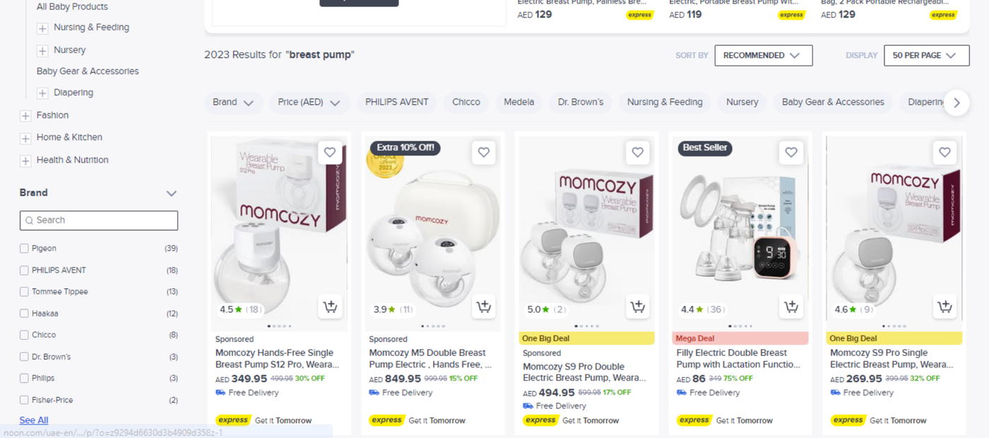 MomCozy campaign results on noon