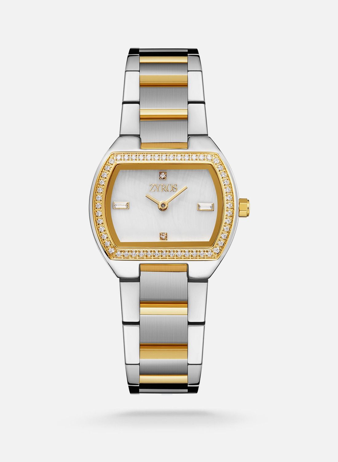 Elegant women's watch in silver and gold - Zyros official website We  uniquely design watches and bags in Saudi