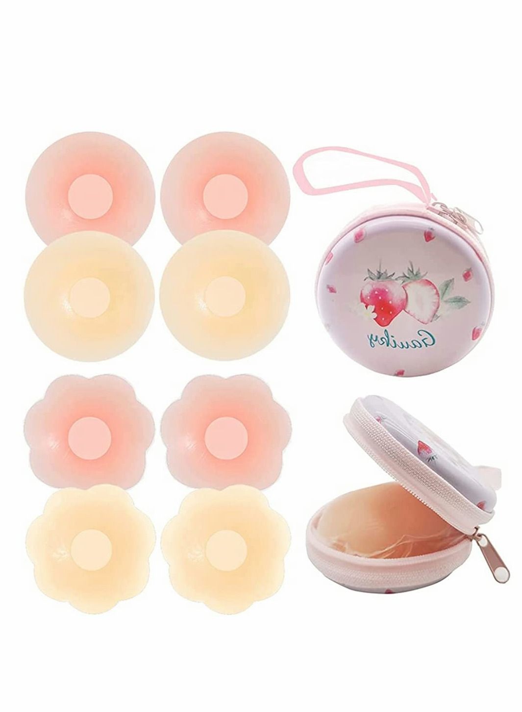 SYOSI Silicone Nipple Covers, 4 Pairs Women's Reusable Adhesive Invisible  Pasties Nippleless Covers, Invisible Adhesive Bras for Women & Girls Pink  and Skin color Round&Flower price in Dubai, UAE