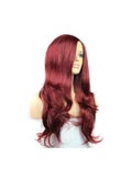 باروكة شعر طويل مموج أحمر برغندي
