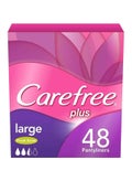Carefree Panty Liners, Plus Large, Aloe, Pack Of 48