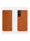 For Samsung Galaxy S21 Plus Filp Qin Leather Case Cover بني