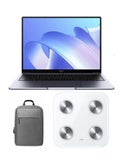 لابتوب ميت بوك 14 بشاشة عرض QUD مقاس 14 بوصة ومعالج إنتل كور i5-1135G7 وذاكرة رام سعة 8 جيجابايت ومحرك أقراص SDD سعة 512 جيجابايت وبطاقة رسومات إنتل آيريس Xe ونظام تشغيل ويندوز، مع ميزان ذكي 3 + حقيبة ظهر هواوي الإنجليزية/العربية رمادي فلكي