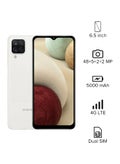 هاتف جالاكسي A12 ثنائي الشريحة لون أبيض بذاكرة رام سعة 4 جيجابايت وذاكرة داخلية سعة 64 جيجابايت ويدعم تقنية 4G LTE - إصدار الشرق الأوسط