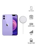 iPhone 12 With Facetime 4GB RAM 64GB Purple 5G - Middle East Version And MagSafe Charger