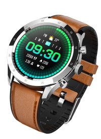 SENBONO SENBONO MAX5 Leather Strap 1.32'' TFT Full-touch Screen Smart  Bracelet, Black/Silver UAE | Dubai, Abu Dhabi
