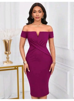 high neck maxi bodycon dress Ruched Bodycon Gown with Metal Hardware