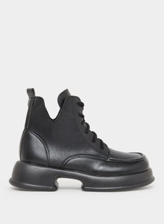 all black with brown dress shoes (Official) Grant Stone | Diesel Boot Black Waxed Commander Leather main image 1