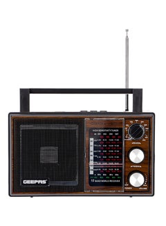 Buy Rechargeable Radio BT/FM/MP3/TF/USB Music Player, 10 Band Radio ,Bluetooth Speaker Lightweight Portable FM Radio Stylish Retro Design GR6842N Brown/Black in Saudi Arabia