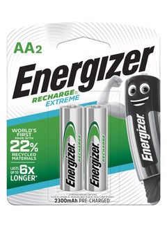 Buy Energizer Rechargeable batteries - AA  Pack Of 2 Silver in UAE