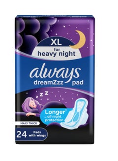 Buy Clean And Dry Maxi Thick Night Sanitary Pads 24 Count in Saudi Arabia