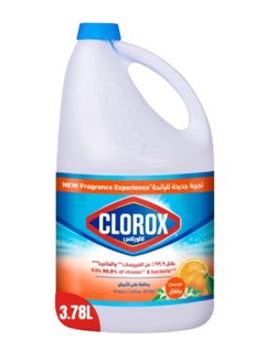 Buy Liquid Bleach Orange Scent Household Cleaner And Disinfectant White 3.78Liters in UAE