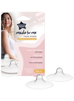 Buy Pack Of 2 Made For Me Nipple Shields For Breastfeeding Mums, Soft, Flexible Silicone, Protects Sore And Cracked Nipples, Clear in UAE