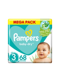 Buy Aloe Vera Taped Diapers Size 3 Mega Pack 68 Count in UAE