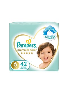 Buy Premium Care Taped Baby Diapers, Size 6, 13+kg, Softest Absorption for Ultimate Skin Protection, 42 Count in Saudi Arabia