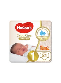 اشتري Extra Care Baby Diapers Newborn Size 1 Upto 5 Kg 21 Count -Dermatologist Approved Gentle Skin Care في الامارات