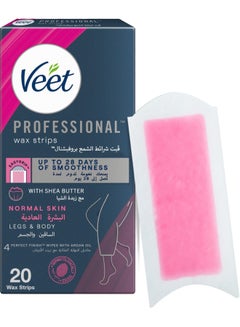 Buy Easy Gel Wax Strips Body And Legs For Normal Skin Hair Removal Moisturising Shea Butter 20 Strips in Saudi Arabia