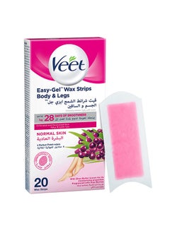 Buy Easy Gel Wax Strips Body And Legs For Normal Skin Hair Removal Moisturising Shea Butter 20 Strips in Saudi Arabia