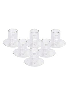 Buy 12-Piece Double Wall Cup And Saucer Set Clear in Saudi Arabia