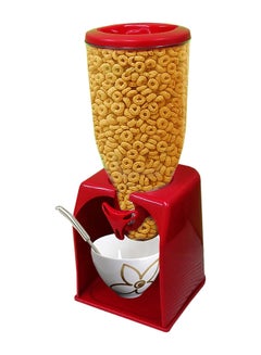 Buy Single Cereal Dispenser Red 7.5x7.5x16.3inch in Saudi Arabia