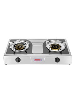 اشتري Two Burner Stainless Steel Gas Burner Stove Auto Ignition, Outdoor Grill, Camping Stoves GK6856 Silver/Grey في السعودية