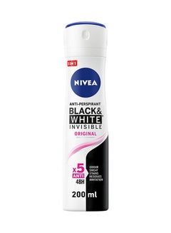 Buy Black And White Invisible Original, Antiperspirant For Women, Spray 200ml in UAE