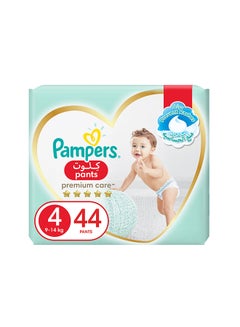 اشتري Premium Care Pants Diapers, Size 4, 9-14Kg, The Softest Diaper With Stretchy Sides For Better Fit, 44 Baby Diapers في الامارات