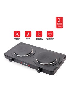 Buy Electric Double Hot Plate 2000 W OMHP2034Y Black in UAE