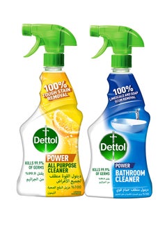 Buy All Purpose Cleaner Lemon With Bathroom Cleaner Trigger Spray, Pack Of 2 500ml in Saudi Arabia