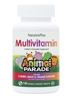 Buy Animal Parade Multivitamin Children'S Chewable Supplement  Cherry Grape And Orange Flavor 180 Animal Shaped Tablets in UAE