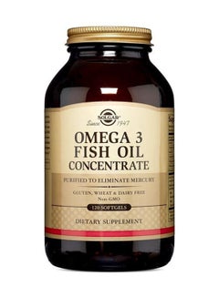 Buy Omega 3 Fish Oil Concentrate Dietary Supplement Purified To Eliminate Mercury Gluten, Wheat And Diary Free 120 Soft Gels in UAE