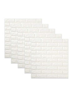 Buy 1-Piece 3D Foam Bricks Wallpaper Set White 77x70cm in Egypt