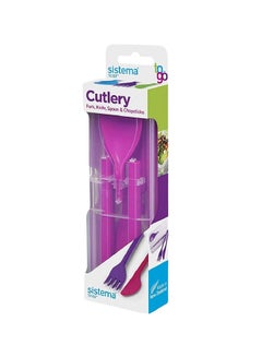 Buy 5-Piece Cutlery Set Pink in Saudi Arabia