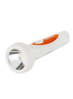Buy LED Torch - Rechargeable LED Flashlight - Super Bright 1x3W Hi-Power LED Torch Light - Pocket Size Handheld Emergency Torch - Powerful Torch White/Orange in Saudi Arabia