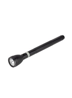 Buy Rechargeable LED Flashlight (Torch Light) with Aircraft Grade Aluminum Body, Hyper Bright Cool Bright Microchip LED, High Power Long Distance Torch, Night Glow Rubber Ring Black 49x49x360mm in Saudi Arabia