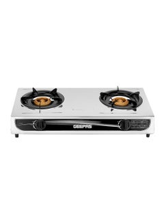 Buy 2-Burner Gas Hob/Burner - Durable Stainless Steel Gas Range with Auto Ignition | Home,Outdoor Grill, Camping Stoves GK6898 Silver/Black in UAE