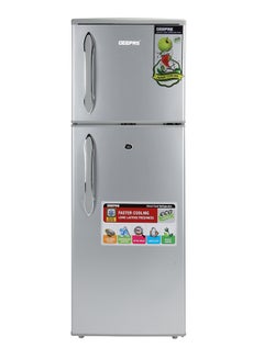 Buy 180L Double Door Refrigerator - Durable Double Door Refrigerator, Fast Cooling & Preserves Freshness, Low Noise, Energy Efficient, In-Built Deodorizer, Tempered Glass Shelves 132L Net Capacity, Fridge capacity -98L, Freezer Capacity-34L 120 W GRF1856SPN Silver in UAE