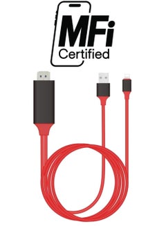 usb cable iphone hdmi to tv OTN-7575S Lightning to HDMI Cable HDTV Adapter for Apple iphone 7/7 Plus  Red/Black price in UAE Noon UAE kanbkam