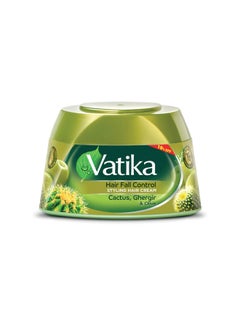 Buy Vatika Naturals Hair Fall Control Styling Hair Cream | Natural Extracts of Cactus, Ghergir & Olive with Nourishing Vatika Oils 140ml in UAE