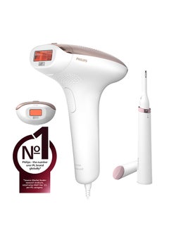 Buy Philips Lumea IPL, Hair Removal, 7000 Series, Skintone Sensor, 2 Attachments, Body, Face, Compact Pen Trimmer, Corded Use, BRI921/60, 60 Days Money Back Guarantee White/Rose Gold in UAE
