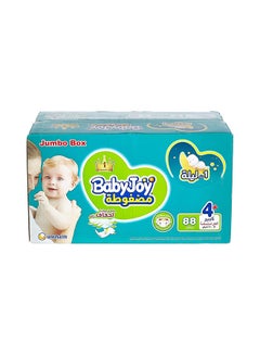 اشتري Baby Diapers, Size 4+, 12 - 21 Kg, 88 Count - Large Plus, Jumbo Box, Breathable Material في الامارات