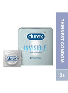 Buy Invisible Extra Thin Lubricated Condoms For Men 3 Pieces in UAE