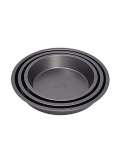 Buy 3-Piece Non-Stick Baking Pan Set Grey in Saudi Arabia