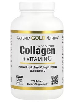 Buy Collagen Peptides Plus Vitamin C Dietary Supplement 250 Tablets in UAE