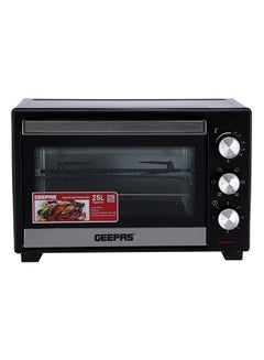 Buy 25L Electric Oven With Rotisserie, 6 Stages Heating Selector,4pcs High-Efficiency SS Heating Element, Grill Bake & Roast And Power Indicator Light, 60 Mins Timer & Shut Off Bell. 25 L 1600 W GO4464N Black/Clear in Saudi Arabia