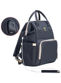 Buy Multifunction Travel Diaper Backpack With USB - Black in UAE