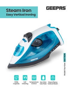 Buy Multifunctional Steam Iron  With Non-Stick Soleplate, Wet/Dry Function/Temperature Control, Dry/Steam Burst/Steam/Vertical Steam/Spray Function 120 ml 1800 W GSI7783N Multicolour in Saudi Arabia