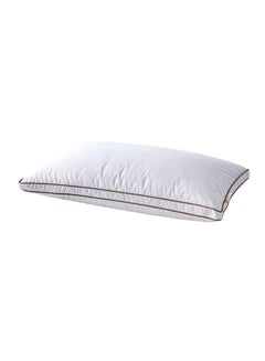 Buy Duck Feather Filling Pillow With Cover Microfiber White in UAE