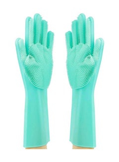 Buy 1 Pair of Dish Washing Cleaning Gloves Green in Saudi Arabia